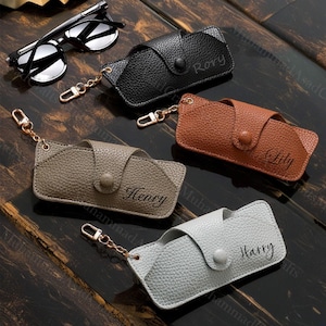 Étui à lunettes personnalisé en cuir PU, Etui à lunettes de soleil en cuir, Étui à lunettes souple, Protecteur de lunettes, Cadeau d'anniversaire, Cadeaux de demoiselle d'honneur de mariage