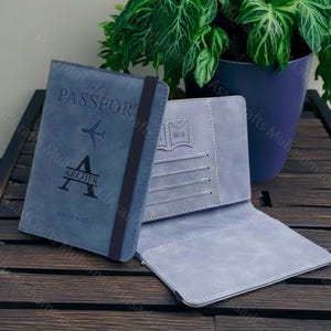 Porte-passeport en cuir personnalisé, accessoire de voyage fin et durable, porte-passeport en cuir personnalisé, cadeau de déménagement, organiseur de voyage