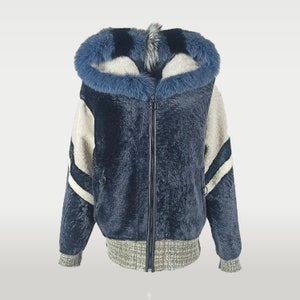 Women's sheepskin coat with real fox fur hood | Sheepskin shearling long jacket | Real fox fur | Perfect gift | Real sheepskin coat