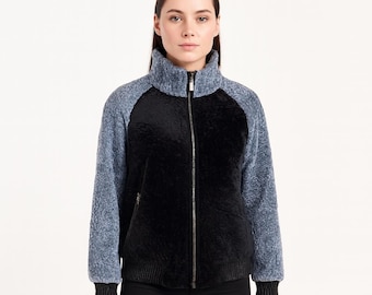 Mouton Sheepskin Shearling Jacket: Women's Elegant Fur Coat