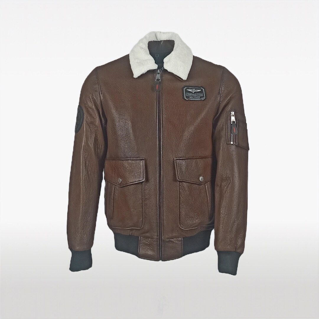 ジャケット・アウター LAMB LEATHER FLIGHT JACKET A-2 G-1 Aviator Bomber Flight Men's Navy Distressed Lamb