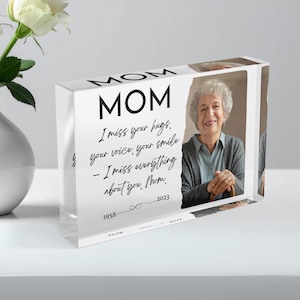 Acrylic Mom Memorial Keepsake: Sympathy Gift for Loss of Mother