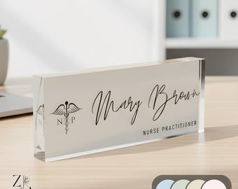 Personalized NP Desk Name Plate | Pastel Acrylic Office Decor