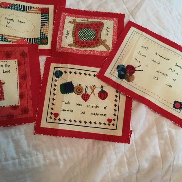 Pre-Printed Whimsical Quilt Labels