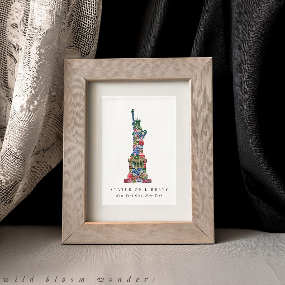 View of Statue of Liberty Art Print Printable Wall Decor New York City Landmark ...