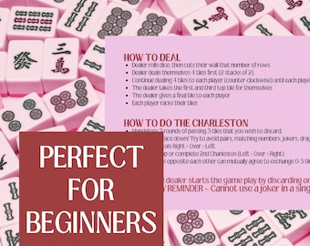 PRINTABLE Mahjong How to Deal Mahjong How to Charleston Mahjong Cheat Sheet, How to Mahjong Set-Up