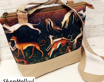 Sighthound lovers bag purse crossbody bag greyhound galgo whippet