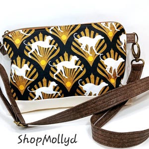 Cross body shoulder bag sighthound lovers greyhound bag whippet bag sighthound bag purse