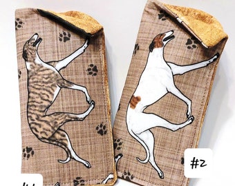 Greyhound Sighthound Galgo lover's Eyeglass Sunglass soft case