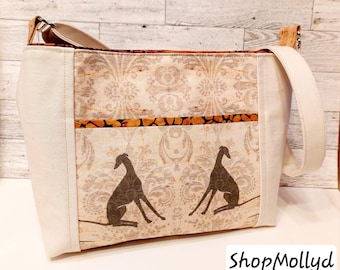 Sighthound lovers bag purse crossbody bag greyhound galgo whippet