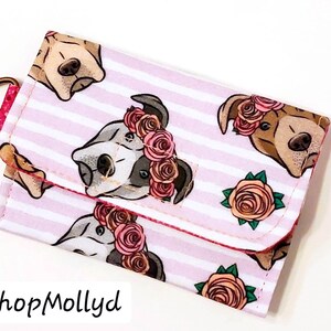 Mini billetera con forma de perro Pitbull de raza Bully para tarjetas de identificación, tarjetas de crédito, tarjetas de regalo, artículos de relleno para calcetines