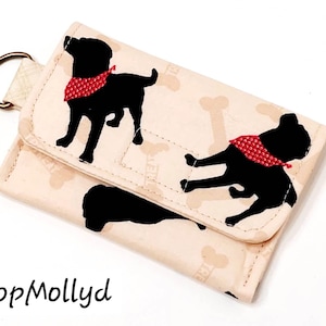 Mini billetera con forma de perro labrador para tarjetas de identificación, tarjetas de crédito, tarjetas de regalo, artículos de relleno para calcetines