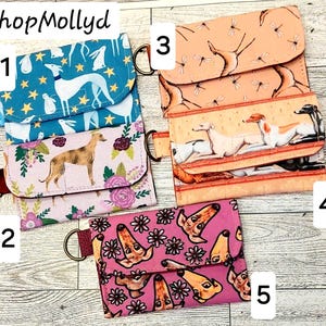 Mini billetera para tarjetas de crédito, tarjetas de regalo, tarjetas de presentación, regalo de Navidad para los amantes de los galgos, los whippets y los lebreles