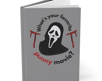 Diário de capa dura de filme de terror engraçado: escrita criativa, páginas pautadas