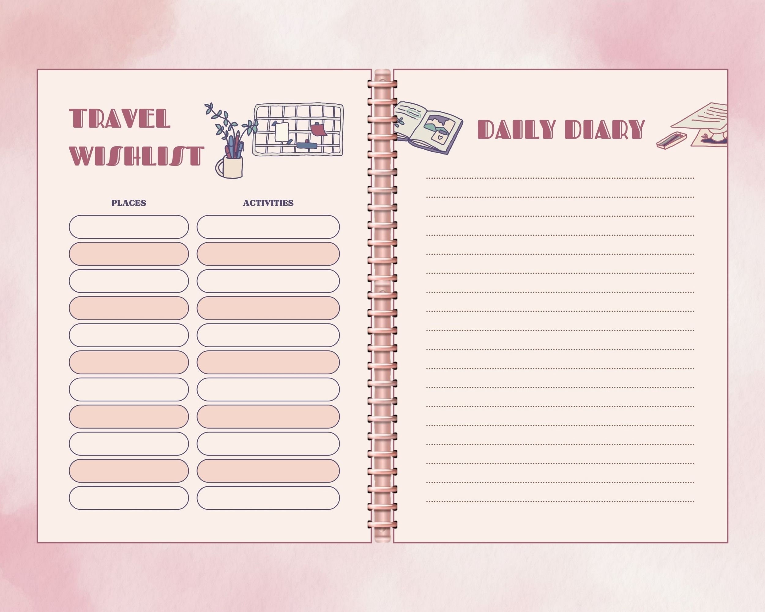 Printable Planner Bundle, Daily Weekly Monthly Yearly, Minimal Undated ...