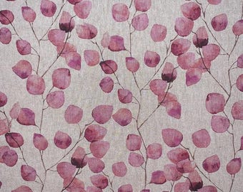 Rose Rosa Aquarell Eukalyptus Blätter Baumwolle Reich Leinen Optik Polster Stoff 138 cm/54 '' Kissen Tasche machen Floral