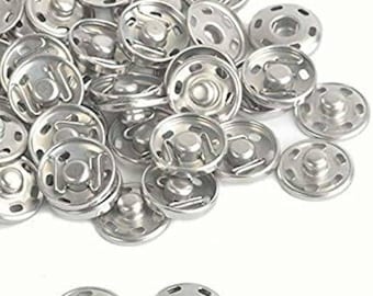 Packs Rust Proof Press Studs Poppers Snap Fasteners Sewing Craft Metal Sliver Nickel Set for All Sewing Projects and Crafts.