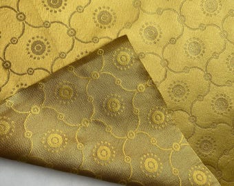 Beige / Gold Morrocan Lantern  Fabric Woven Jacquard Brocade Scrapbooking Metallic Indian Brocade Double-Sided