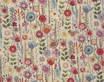 Cottage Kew Gardens Floral Tapisserie Stoff Vorhang Polster Kissen Wirft Möbel Schwergewicht 140 cm breit Atemberaubende Farbe Boho Chic