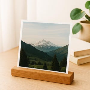 Eikenhouten fotoplank | Houten fotoplank | Muurbevestigde fotohouder | Smalle fotoplank | Ansichtkaartenhouder | Minimalistische wanddecoratie