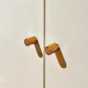 Octagonal oak furniture knob – handmade & IKEA compatible – geometric design for drawers and doors