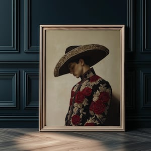 Mariachi in Love Wall Art: Southwestern Modern Mexican Print