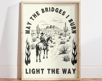 Stampa artistica vintage da cowboy: arredamento retrò in stile western per la casa