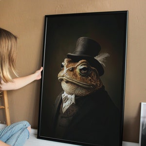 Victorian Frog Portrait: Cottagecore Toad Art Print
