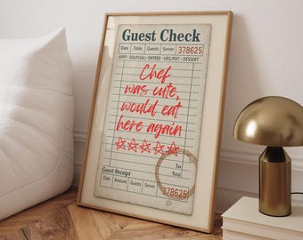 Funny Restaurant Receipt Print – Retro Diner Kitchen Wall Art