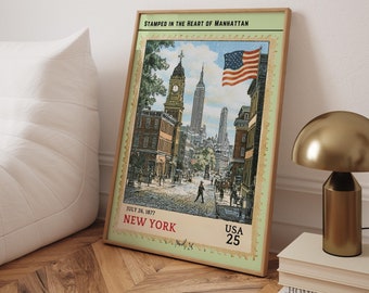 New York Art Print Vintage NYC Wall Art Retro New York City Poster ...