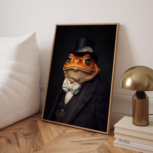Victorian Frog Portrait: Cottagecore Toad Art Print