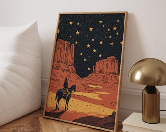 Vintage Cowboy Poster: Retro Western Wall Art (Digital Download)