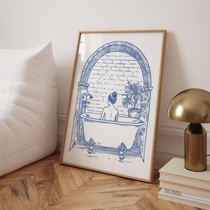 Impression d'art de bain vintage : décoration de salle de bain « Get Naked »