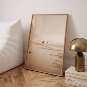 Minimalist Surfer Print: Vintage Tropical Beach Art, Coastal Decor