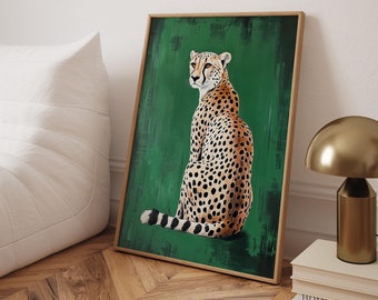 Cheetah Art Print: Leopard Poster, Apartment Decor