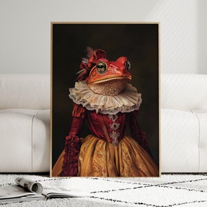 Victorian Duchess Toad Art Print: Gothic Cottagecore Wall Decor
