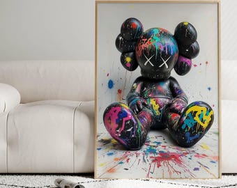 KAWSアート KAWS Graffiti Street Art Wall Print – Colorful Urban Pop Art