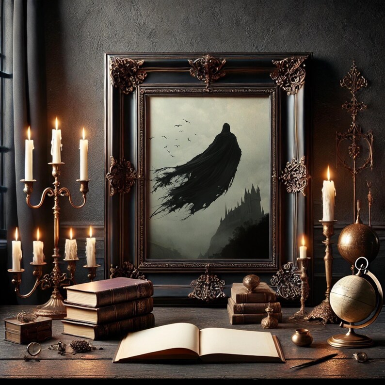 Dementor Halloween-tryck: Vintage häxig väggkonst bild 2