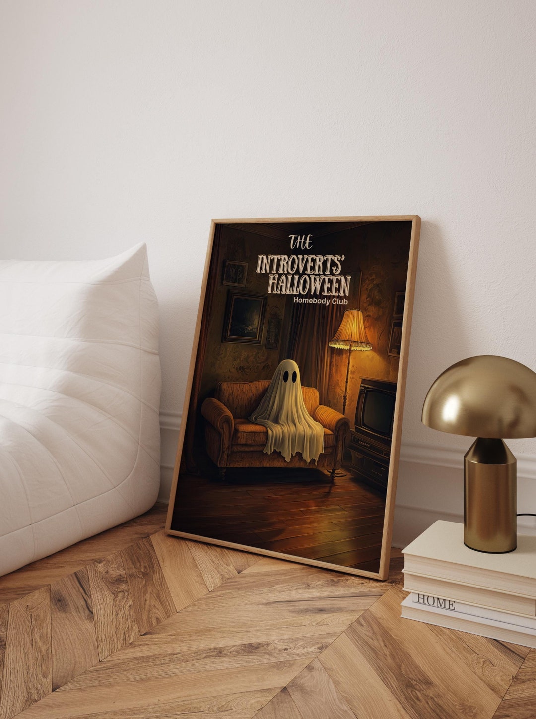 Introvert Ghost Poster Ghost Wall Art for Halloween Decoration for ...