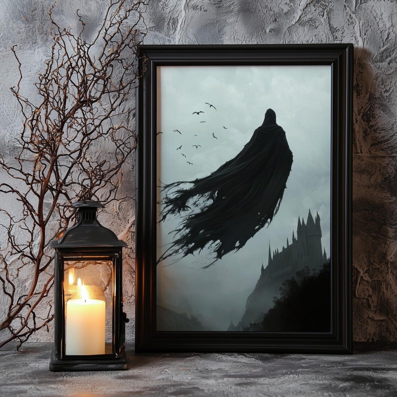 Dementor wall art, Harry Potter wall art, Halloween wall art, spooky wall art, Halloween print, Halloween gift, witchy wall art, dark magic decor, Wizarding World art