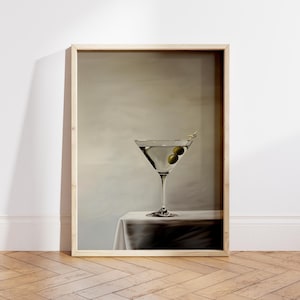 Cartel de cóctel Cartel de Martini Arte minimalista de la pared Menú de cócteles Cartel de alcohol Barra dibujada a mano Bebidas Bar Arte de la pared Impresiones de cocina Impresión de barra