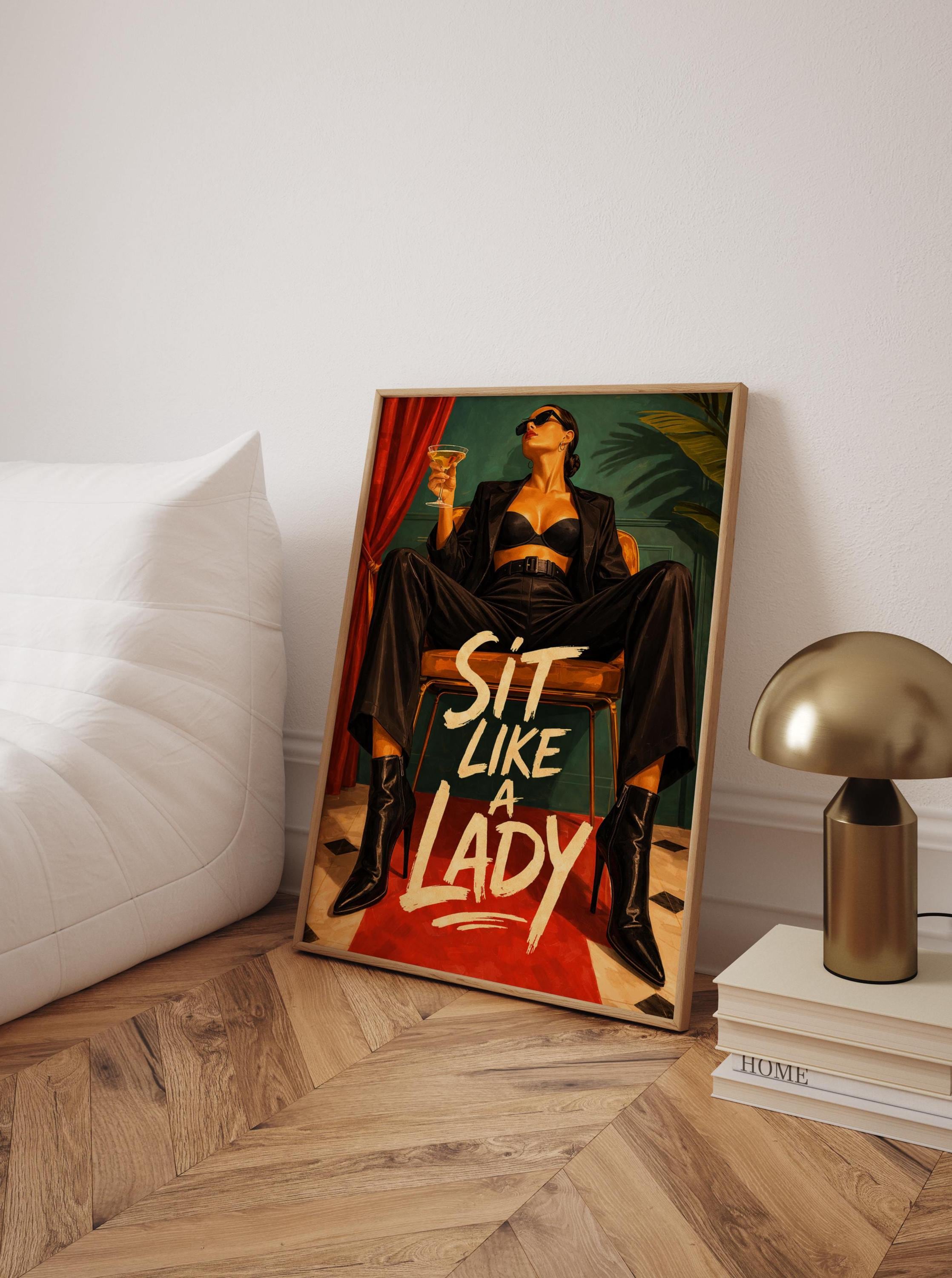 Sit Like Rosa Sit Like a Lady Wall Art, Bold Feminist Quote Print - Etsy