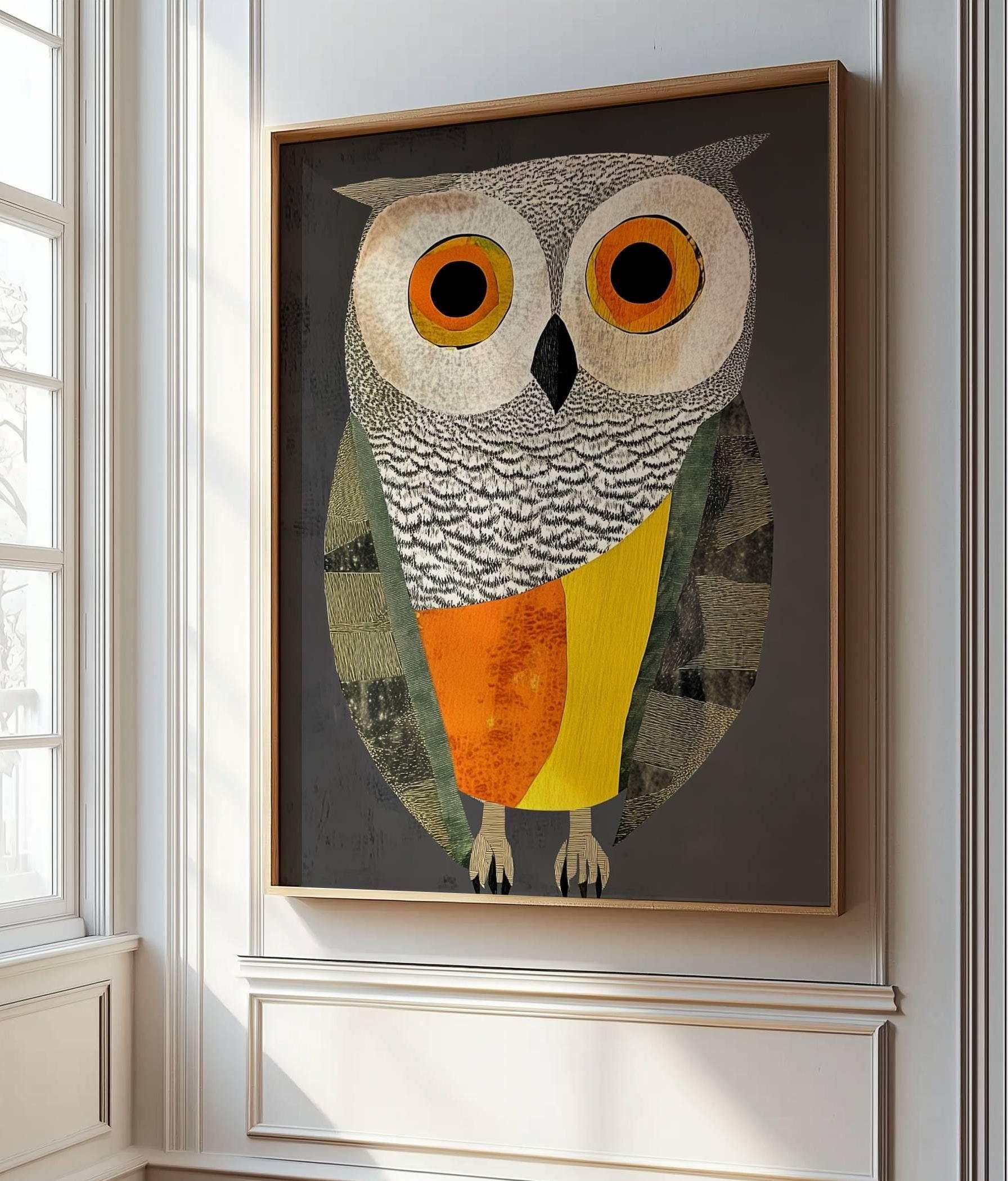 フクロウのガラス絵 - Etsy 日本