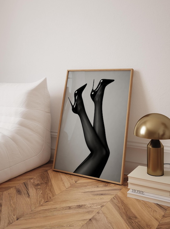 Black Heels Fashion Photography Print: Modern Vogue Wall Art
