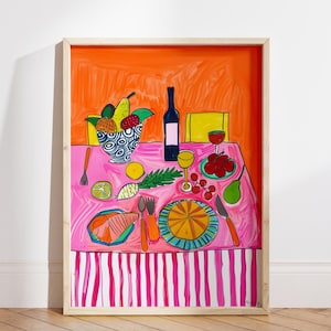 Stampa di cucina in stile Matisse: poster di arte culinaria retrò