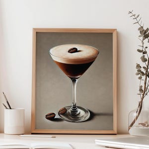 Espresso Martini Wandkunst Cocktail Poster Minimalistische Wandkunst Cocktailkarte Alkohol Poster Bar Wandkunst Küche Drucke Bar Druck