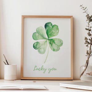 Plakat Lucky You Modna, drukowana sztuka ścienna Motywacyjny cytat Sztuka ścienna do salonu Sztuka ścienna w stylu vintage Kwiatowa sztuka ścienna