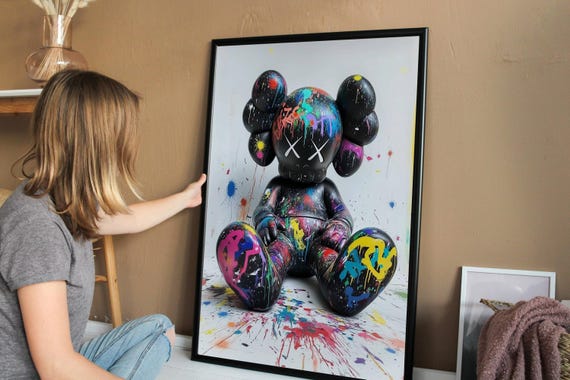 KAWSアート KAWS Graffiti Street Art Wall Print – Colorful Urban Pop Art
