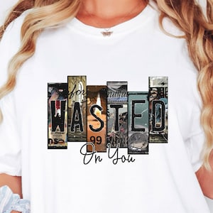 Wasted On Wallen Comfort Colors Tee: Country Music Bull Skull Graphic