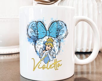 Custom Name Disney Princess Mug, Personalized Girl Gift, Cute Castle Cup, Princess Coffee Mug, 11oz 15oz Ceramic Cup
